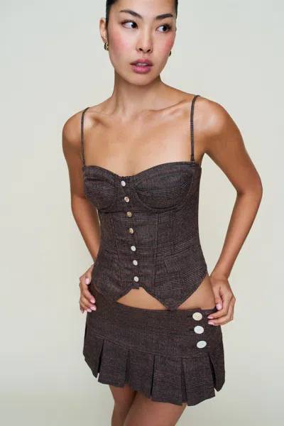 Danielle Guizio Ny Edith Corset In Brown