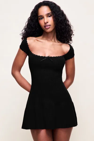 Danielle Guizio Ny Eileen Pointelle Dress In Black