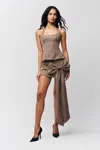 Danielle Guizio Ny Eloise Mini Skirt In Brown
