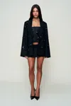 Danielle Guizio Ny Embellished Oversized Blazer In Blue