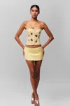 Danielle Guizio Ny Embellished Satin Corset In Ivory
