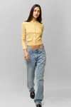 Danielle Guizio Ny Emelie Cropped Cardigan In Honey Butter