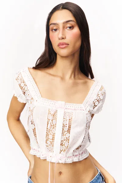 Danielle Guizio Ny Emery Blouse In White