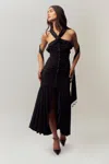 Danielle Guizio Ny Empress Wrap Around Gown In Black