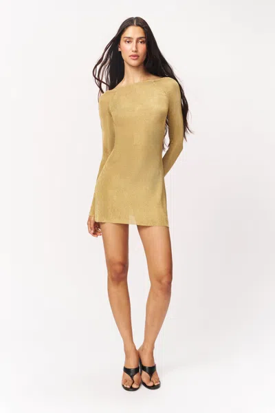 Danielle Guizio Ny Estelle Backless Mini Dress In Gold
