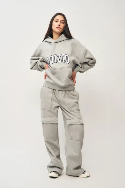 Danielle Guizio Ny Fleece Cargo Sweatpant In Heather Grey