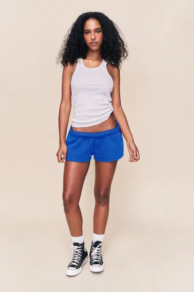 Danielle Guizio Ny Fleece Short In Blue