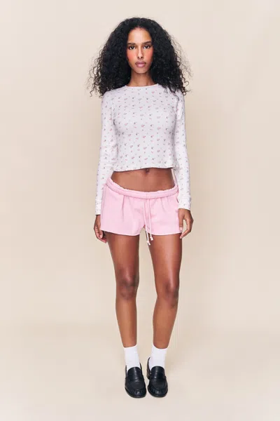 Danielle Guizio Ny Fleece Short In Pink