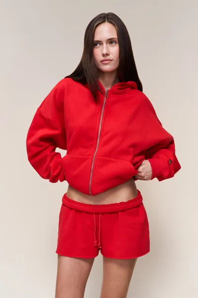 Danielle Guizio Ny Fleece Short In Red