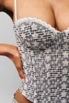 Danielle Guizio Ny Floriane Gingham Skort In Black/white