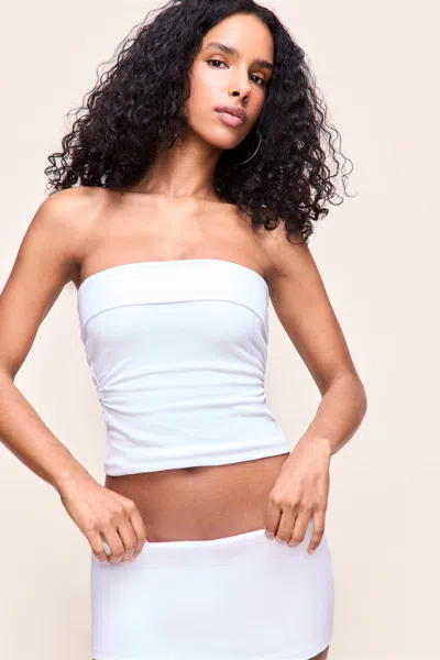 Danielle Guizio Ny Fold Over Tube Top In White