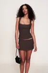 Danielle Guizio Ny Full Length Celestial Top In Brown