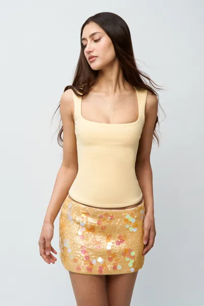 Danielle Guizio Ny Full Length Celestial Top In Honey Butter