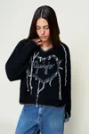 Danielle Guizio Ny Guizio Heart Wool Sweater In Black