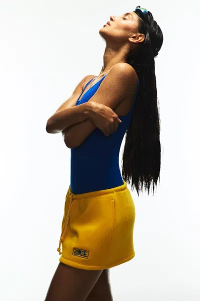 Danielle Guizio Ny Guizio X Champion Micro Mini Skirt In Yellow Cab