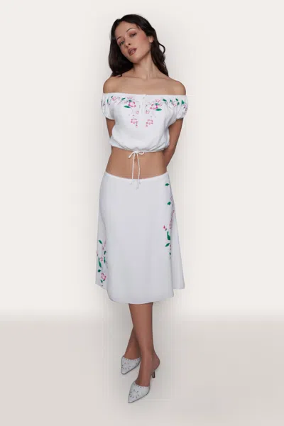 Danielle Guizio Ny Guizio X Wildflower Water Lily Skirt In White