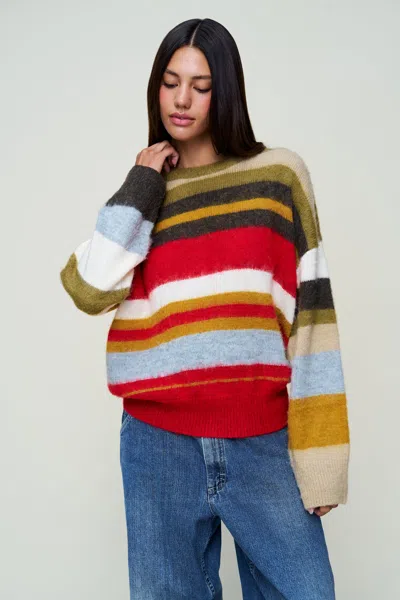 Danielle Guizio Ny Hawley Oversized Stripe Wool Jumper In Multi