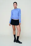 Danielle Guizio Ny June Relaxed Wool Cardigan In Blue