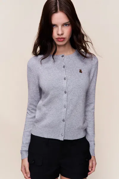 Danielle Guizio Ny June Relaxed Wool Cardigan In Gray