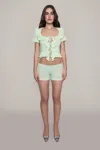 Danielle Guizio Ny Knit Side Tie Short In Pistachio