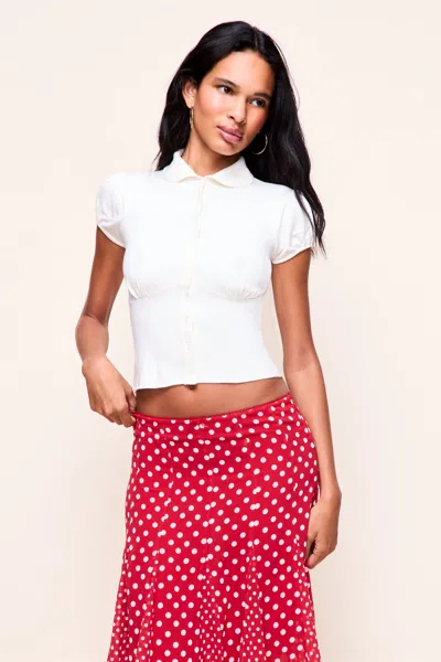 Danielle Guizio Ny Liana Knit Top In White