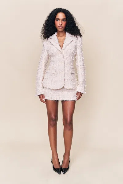 Danielle Guizio Ny Lillian Mini Skirt In Neutral