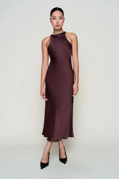 Danielle Guizio Ny Lina Midi Dress In Brown