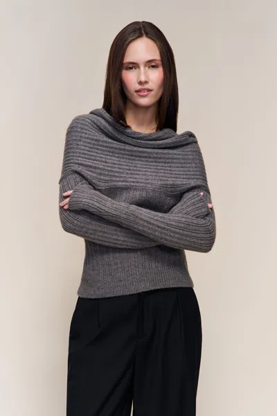 Danielle Guizio Ny Loretta Turtleneck Top In Gray