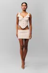 Danielle Guizio Ny Lourders Chiffon Mini Skirt In Ivory