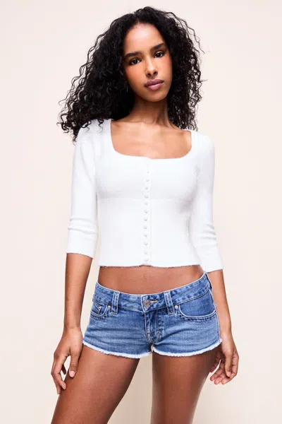 Danielle Guizio Ny Low Rise Denim Cut-off Shorts