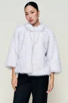 Danielle Guizio Ny Lucienne Faux Fur Topper In White