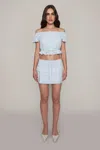 Danielle Guizio Ny Lucinda Mini Skirt In Angel Blue