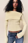 Danielle Guizio Ny Luretta Sweater In Yellow