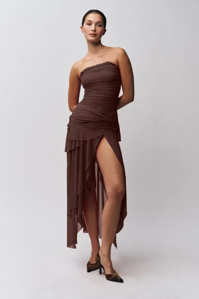 Danielle Guizio Ny Lyla Twist Dress In Brown