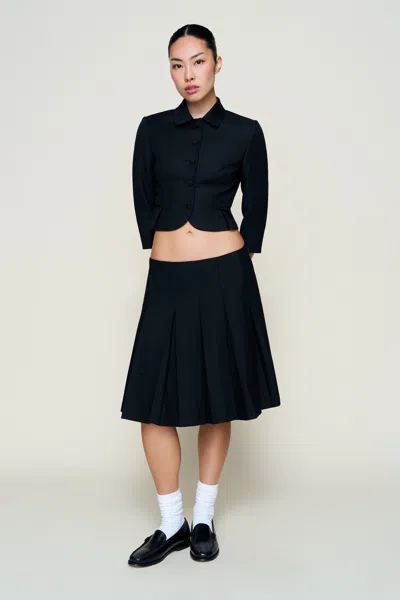Danielle Guizio Ny Maelie Low Rise Skirt In Black