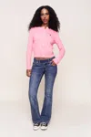 Danielle Guizio Ny Malia Low Rise Belted Flare Denim In Blue