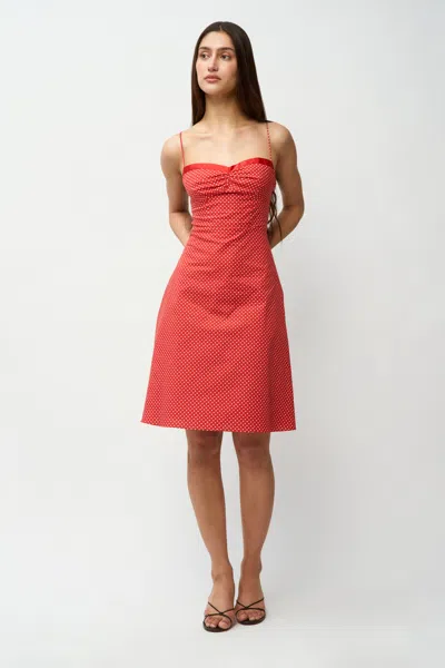 Danielle Guizio Ny Margaux Midi Dress In Red Love
