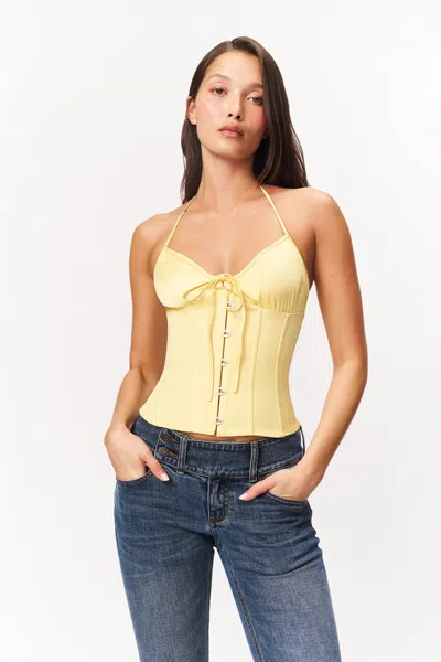 Danielle Guizio Ny Marini Corset Top In Yellow