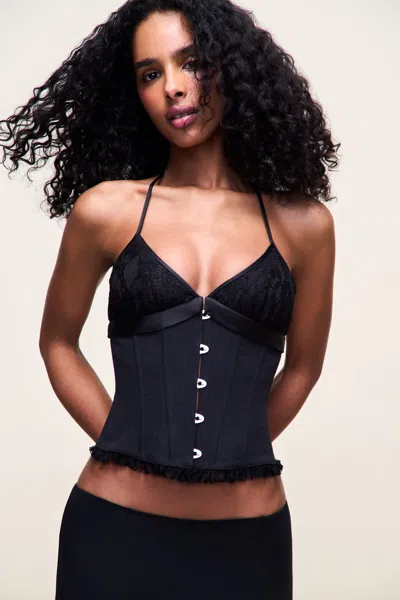 Danielle Guizio Ny Marini Lace Underlay Corset In Black