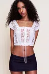 Danielle Guizio Ny Micro Mini Denim Skirt In Blue