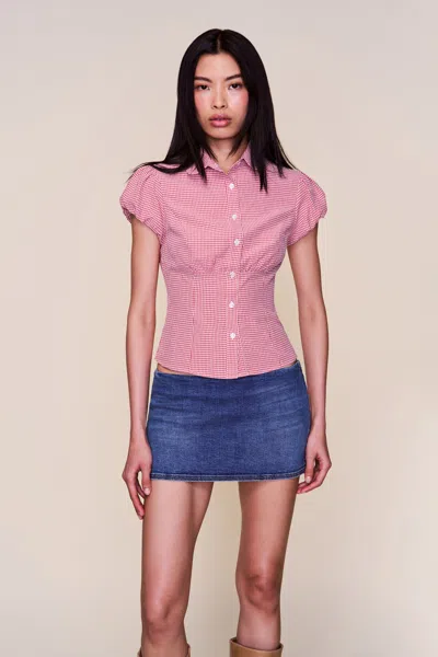 Danielle Guizio Ny Micro Mini Denim Skirt In Blue