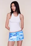 Danielle Guizio Ny Micro Mini Stretch Skirt In Blue