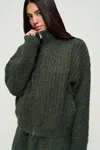 Danielle Guizio Ny Mila Zip Up In Green