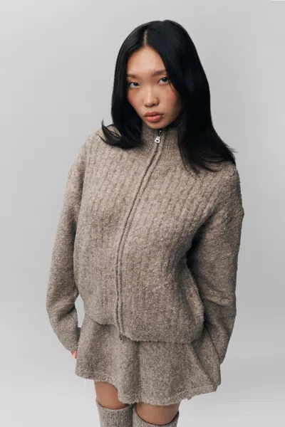 Danielle Guizio Ny Mila Zip Up In Heather Grey