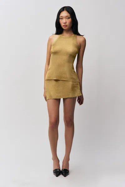 Danielle Guizio Ny Millie Top In Gold