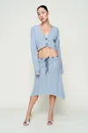 Danielle Guizio Ny Noah Wool Cable Skirt In Blue