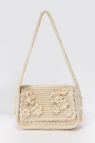 Danielle Guizio Ny Oasis Crochet Shoulder Bag In White