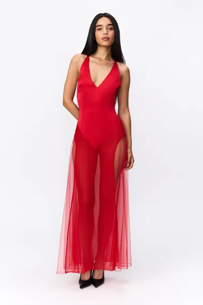Danielle Guizio Ny Olympia Maxi Dress In Red