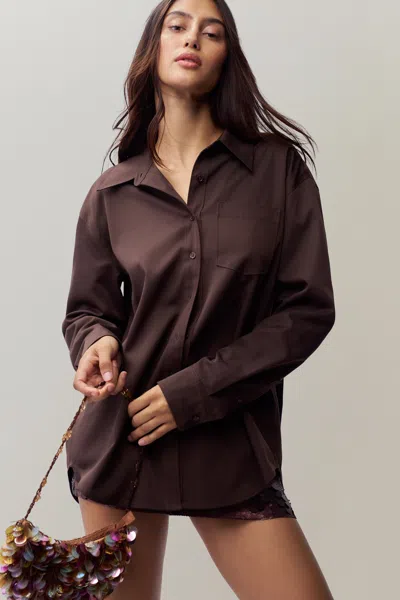 Danielle Guizio Ny Oona Button Down In Chocolate