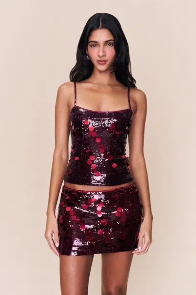 Danielle Guizio Ny Paillette Cami In Burgundy